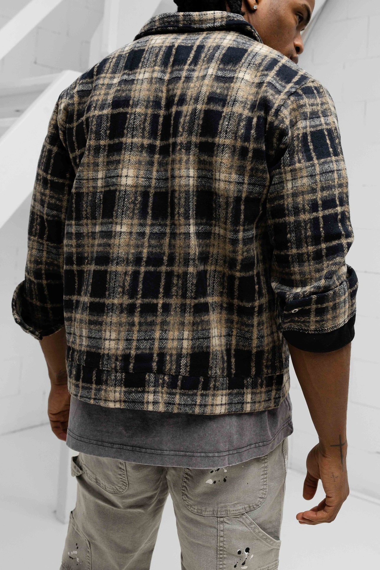 Duca Retro Checked Jacket - Black