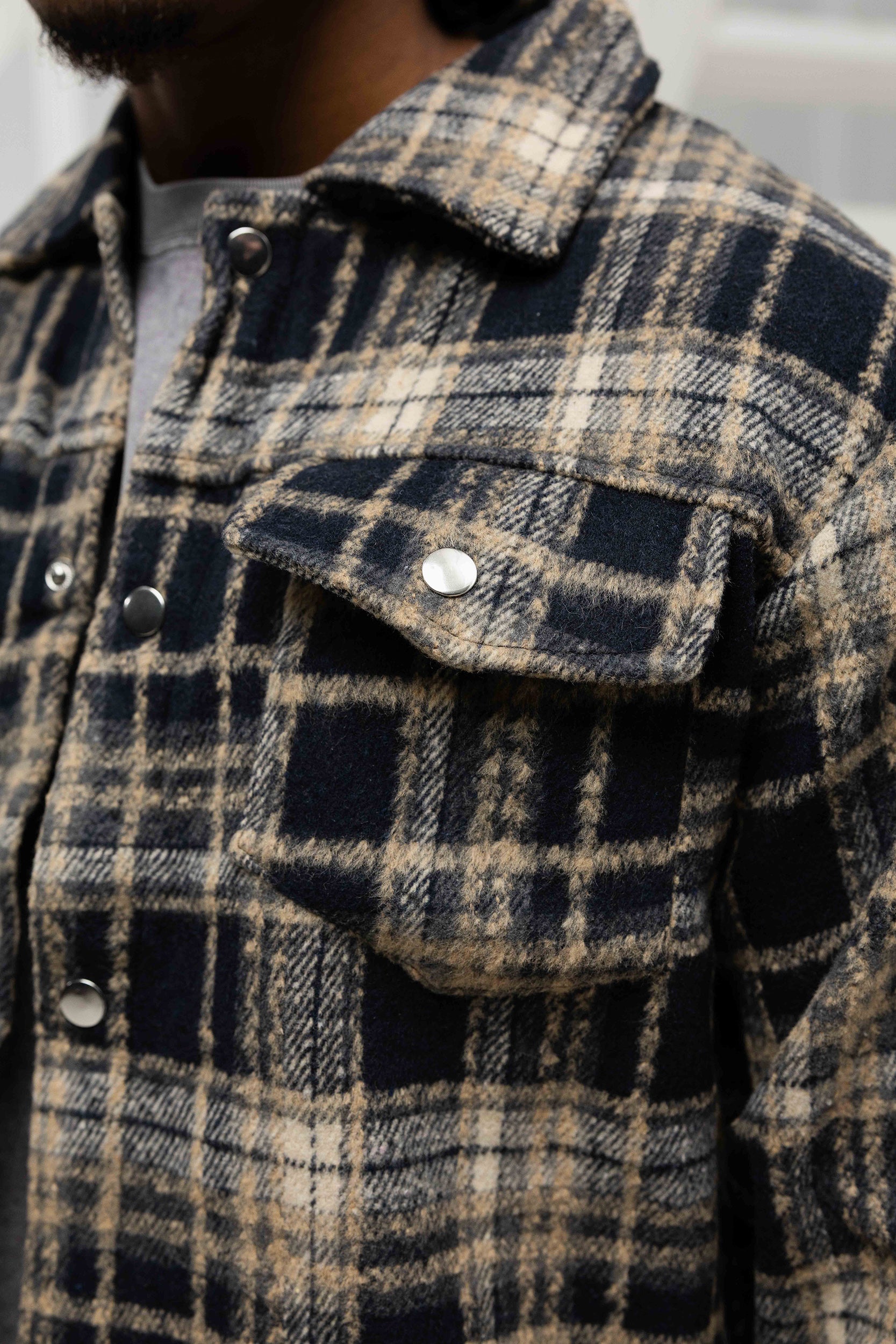 Duca Retro Checked Jacket - Black