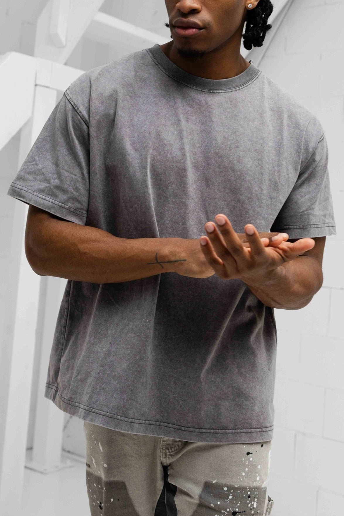 Vintage Crew Neck T-Shirt - Grey - 3 Pack