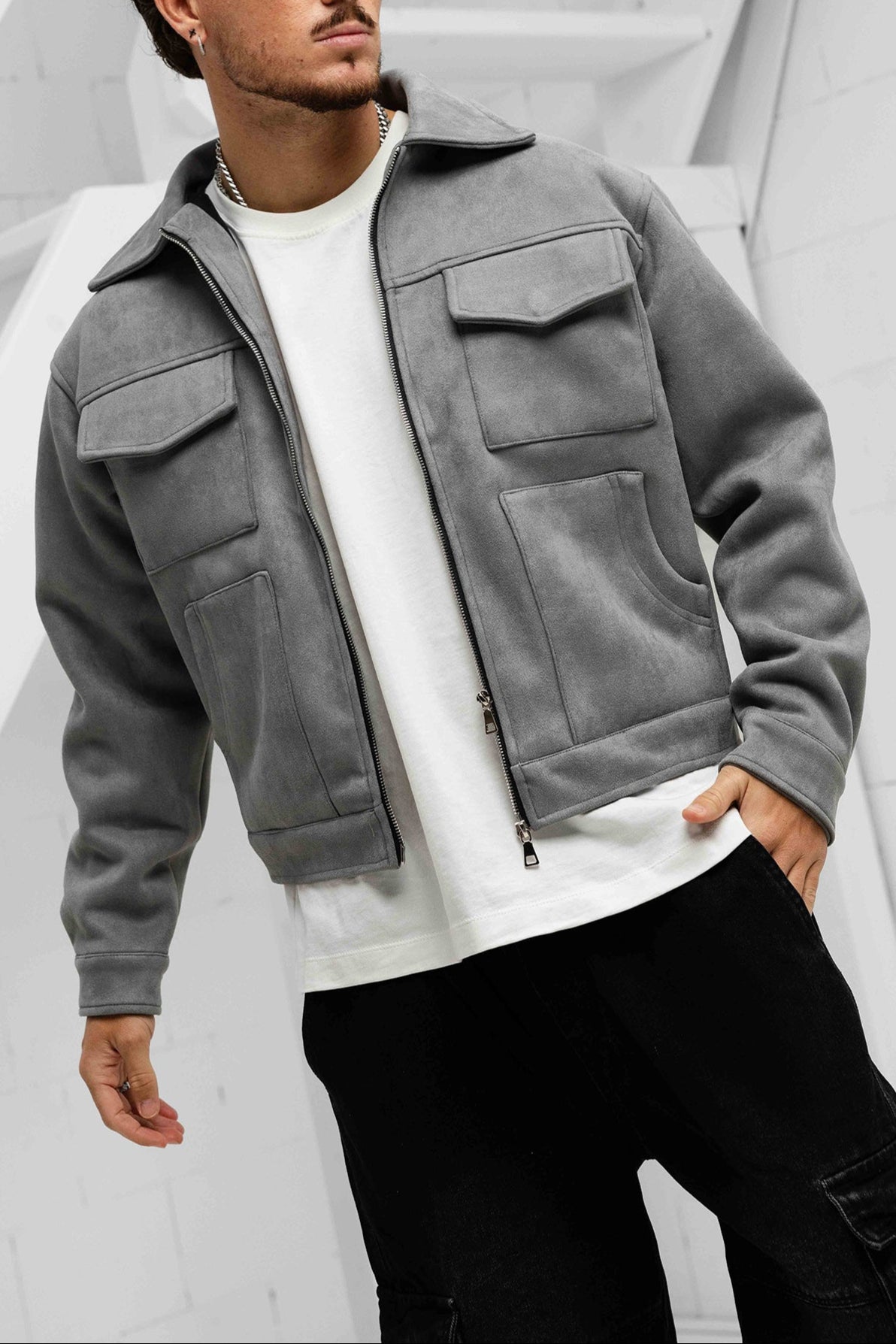 Sovrano Velvet Jacket - Grey