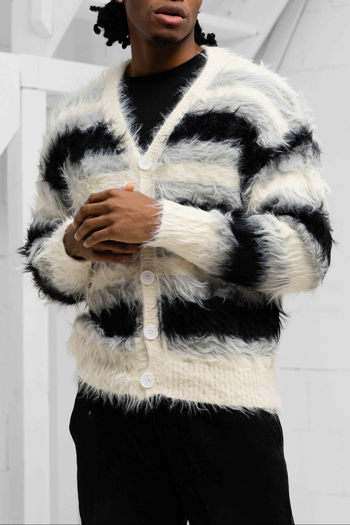 Alvaro Mohair Cardigan - Black
