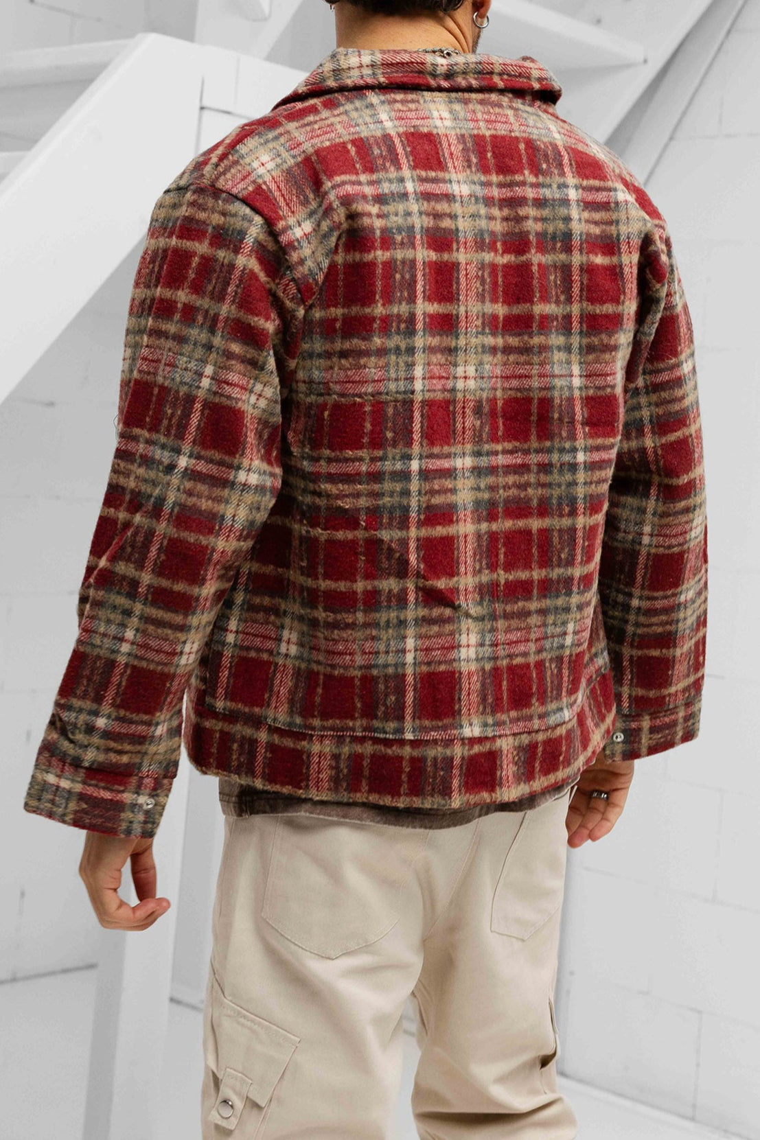 Duca Retro Checked Jacket - Maroon