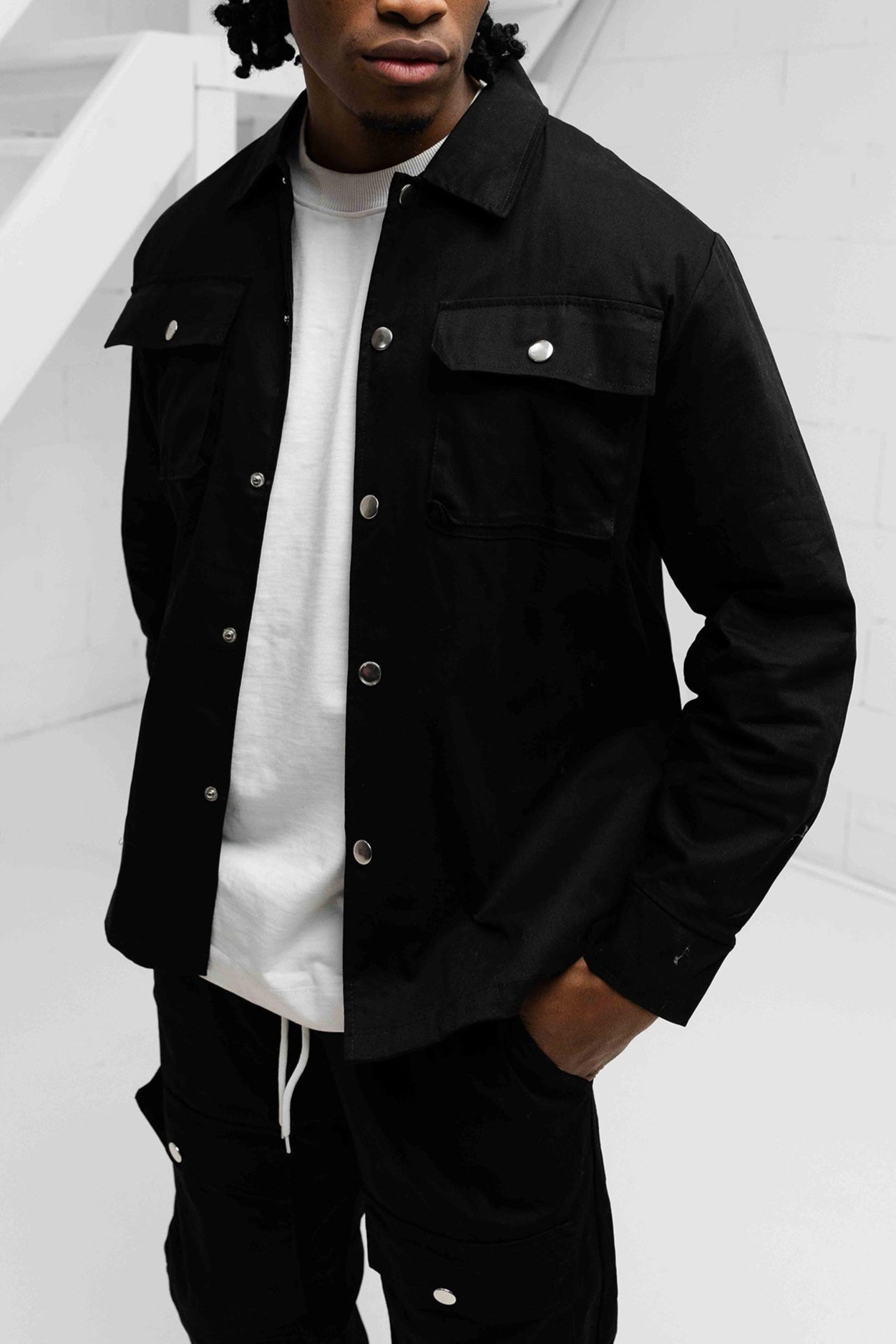 Cargo and Jacket Set - Black