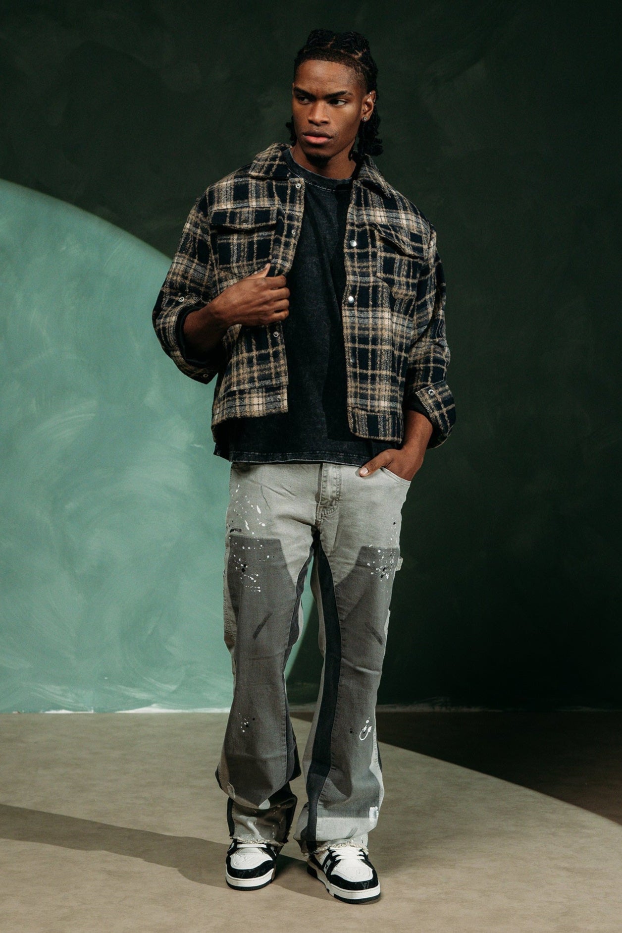 Duca Retro Checked Jacket - Black