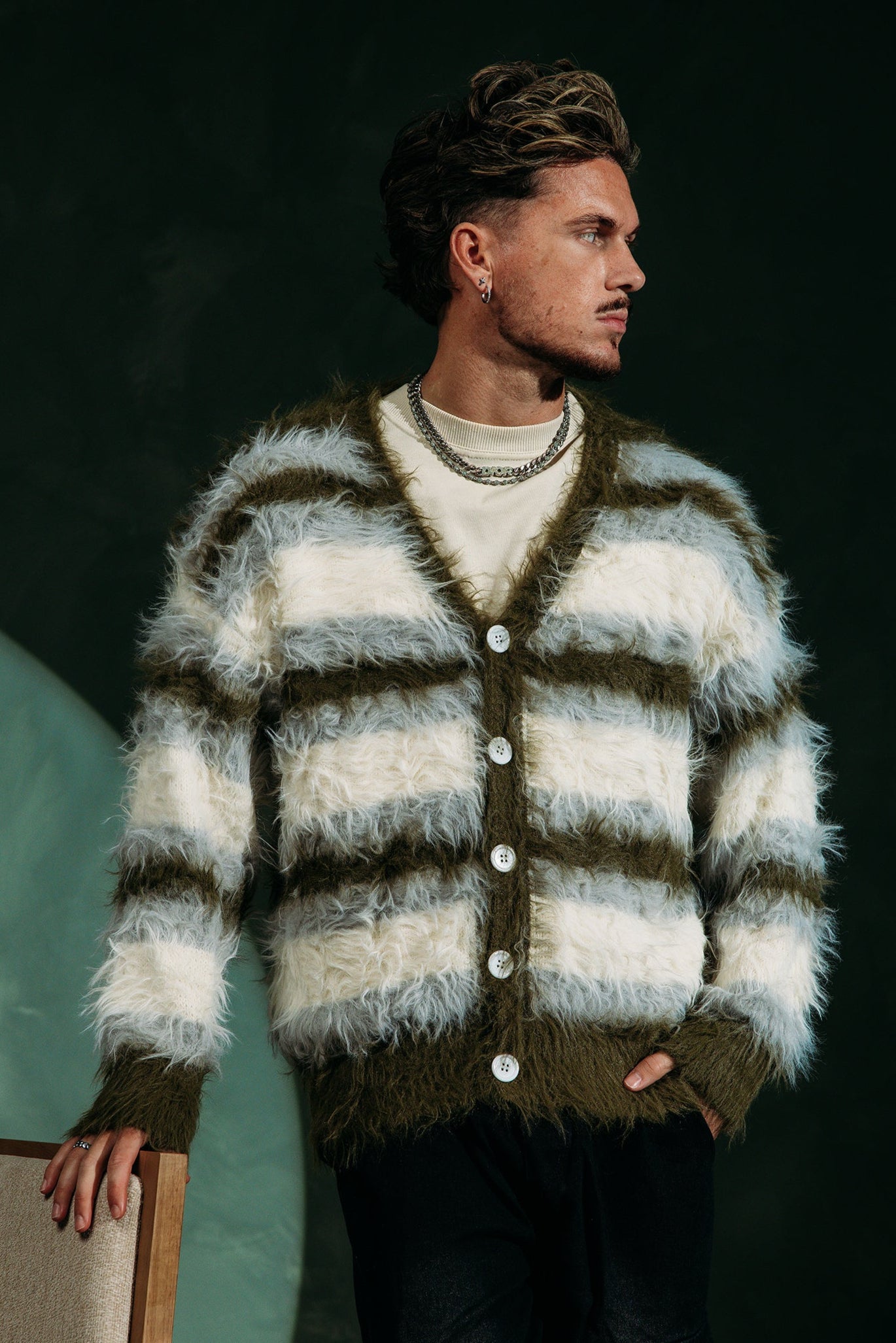 Alvaro Mohair Cardigan - Green