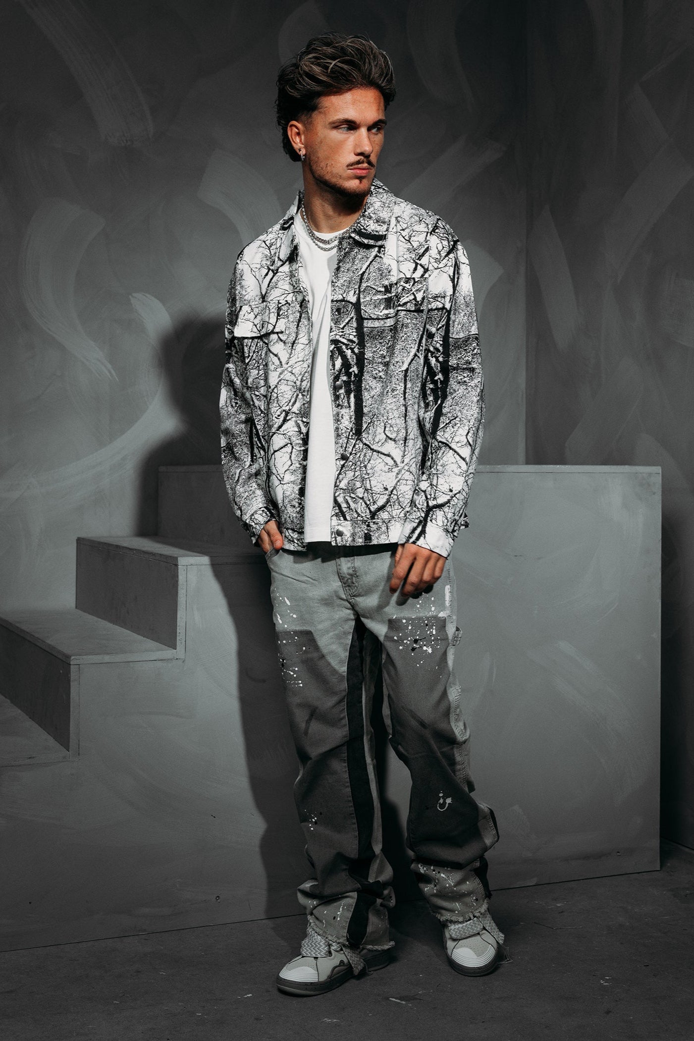 Alba Abstract Jacket - Black