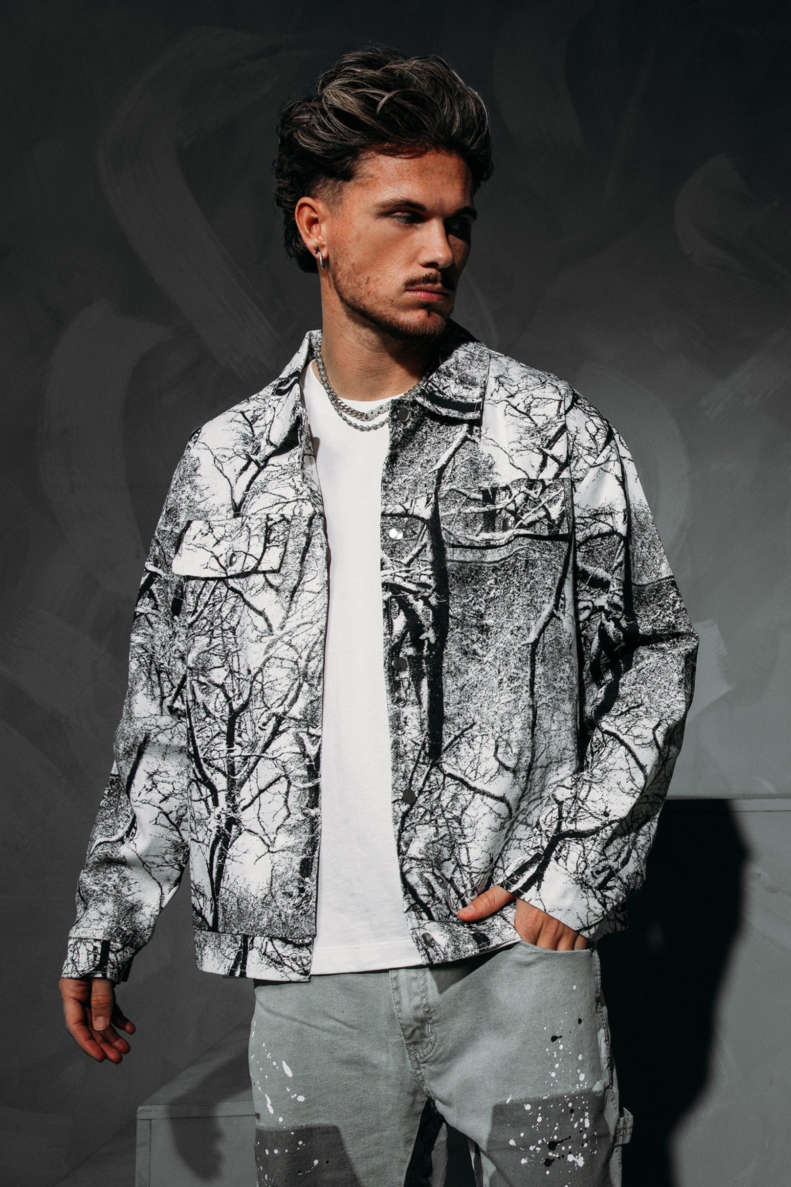 Alba Abstract Jacket - Black