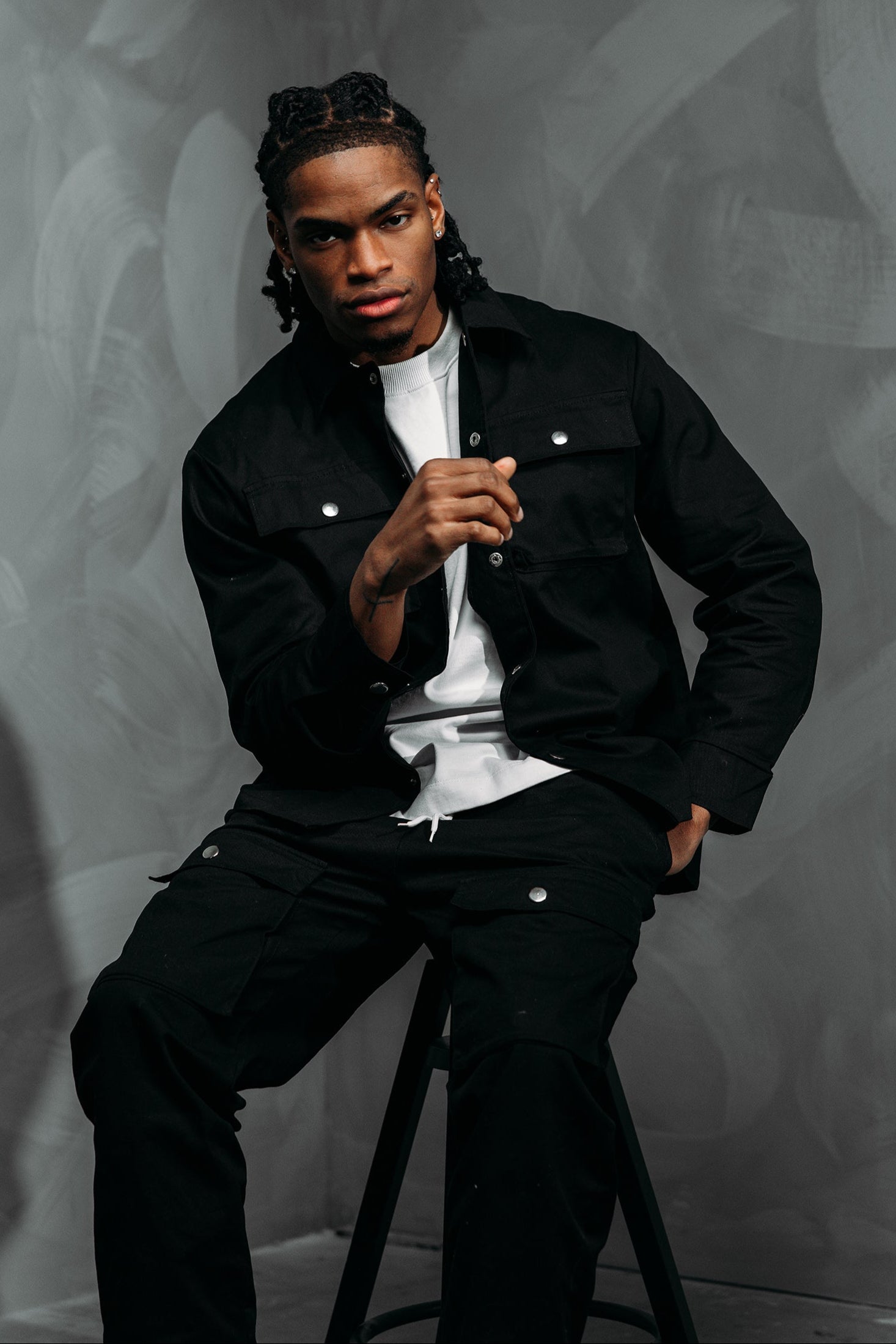 Cargo and Jacket Set - Black