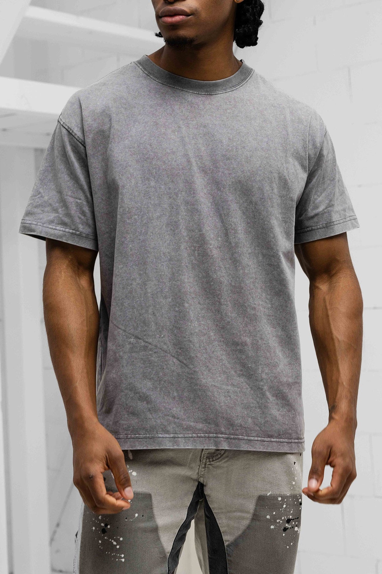Vintage Crew Neck T-Shirt - Grey