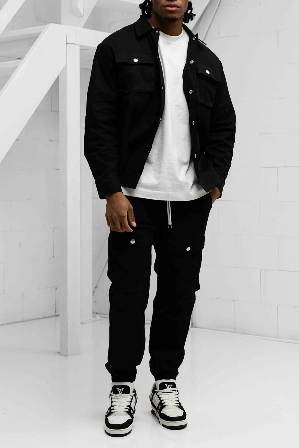 Cargo and Jacket Set - Black