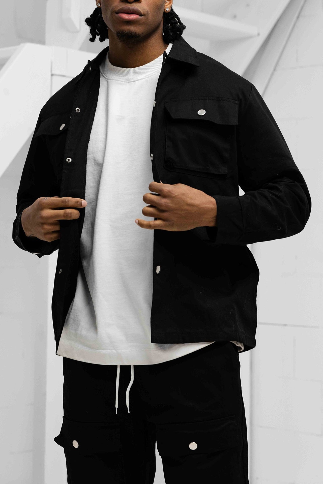 Cargo and Jacket Set - Black