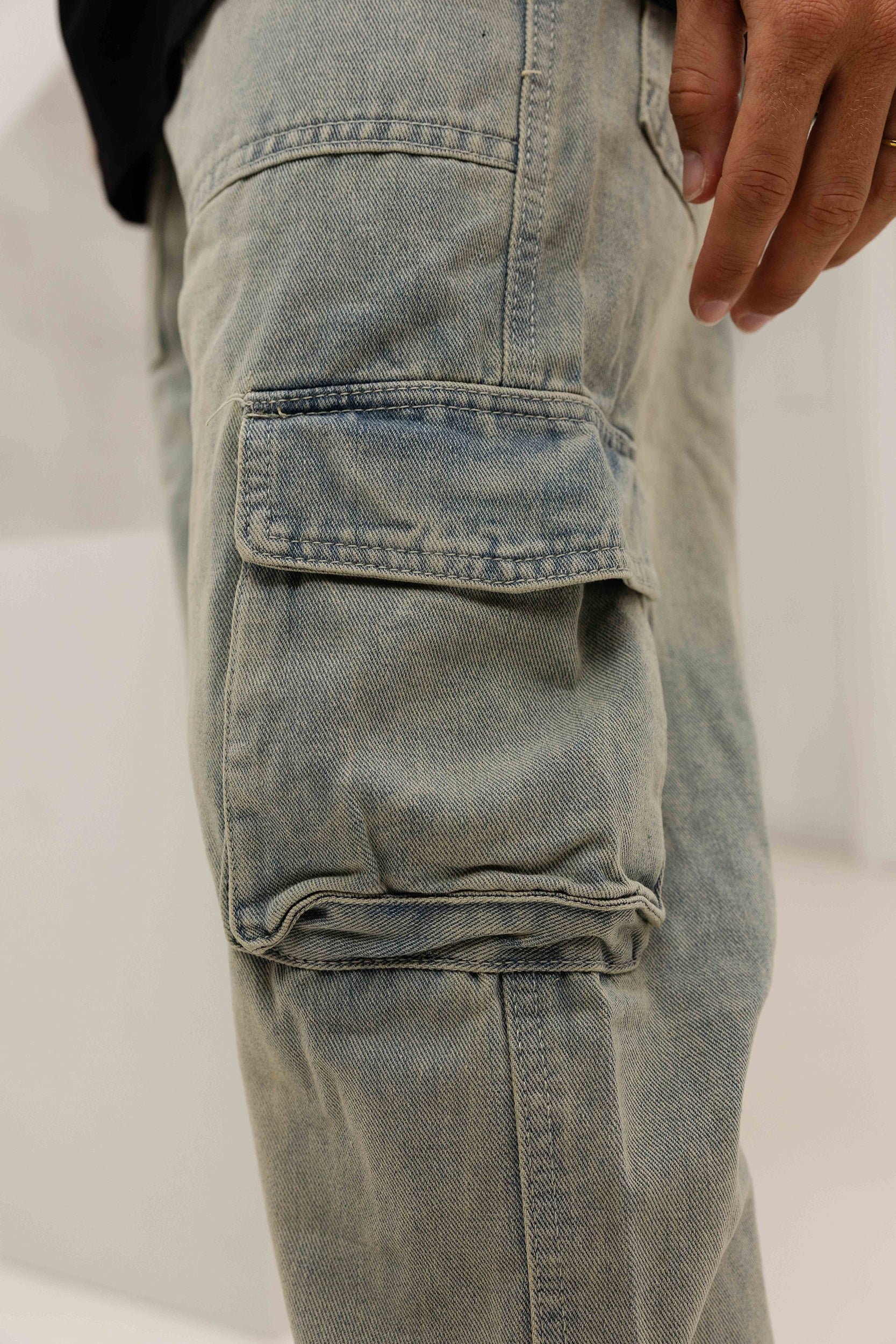 Quarzo Denim Cargos - Grey / Blue