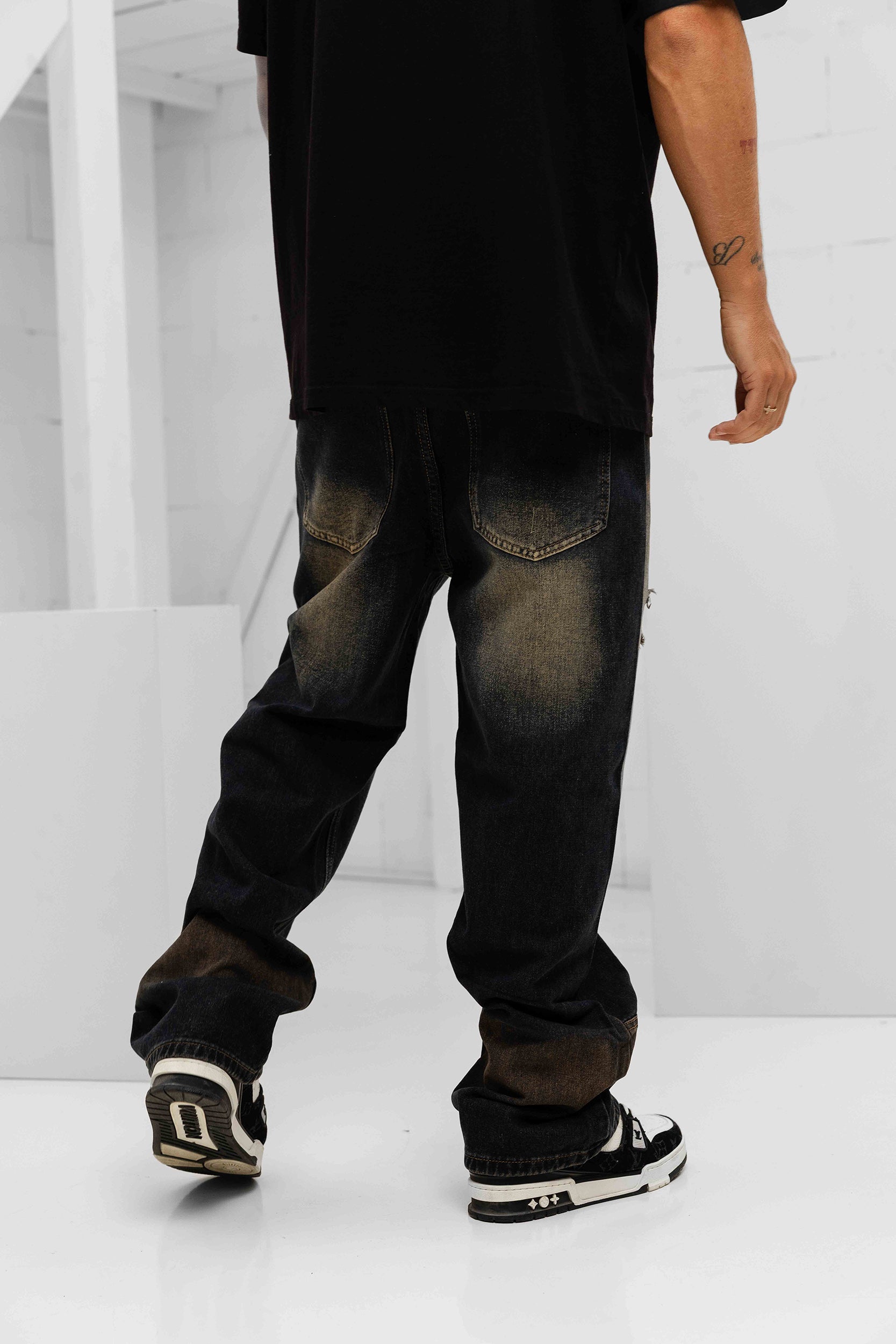 Patina Ripped Denim Jeans - Dark Blue