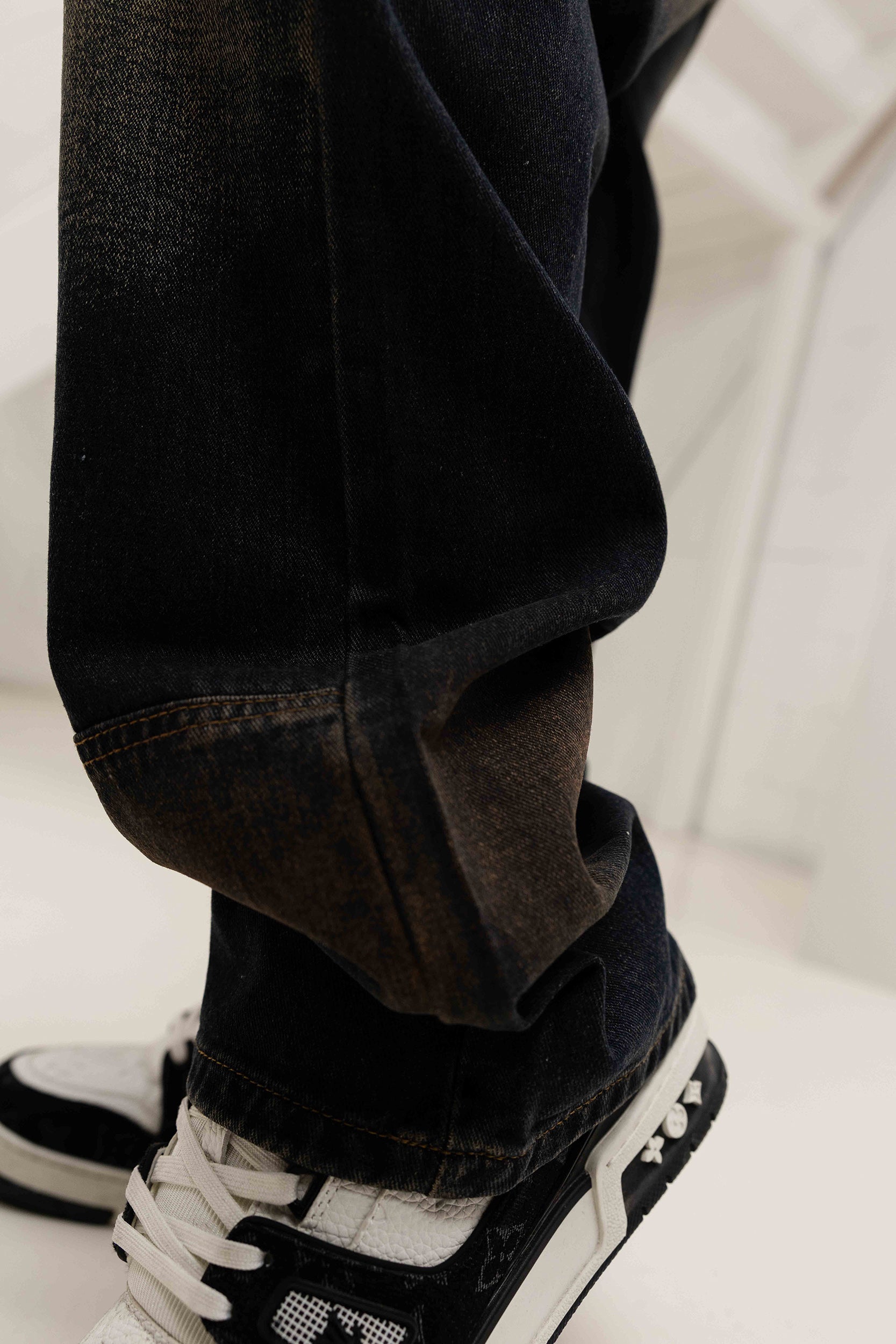 Patina Ripped Denim Jeans - Dark Blue
