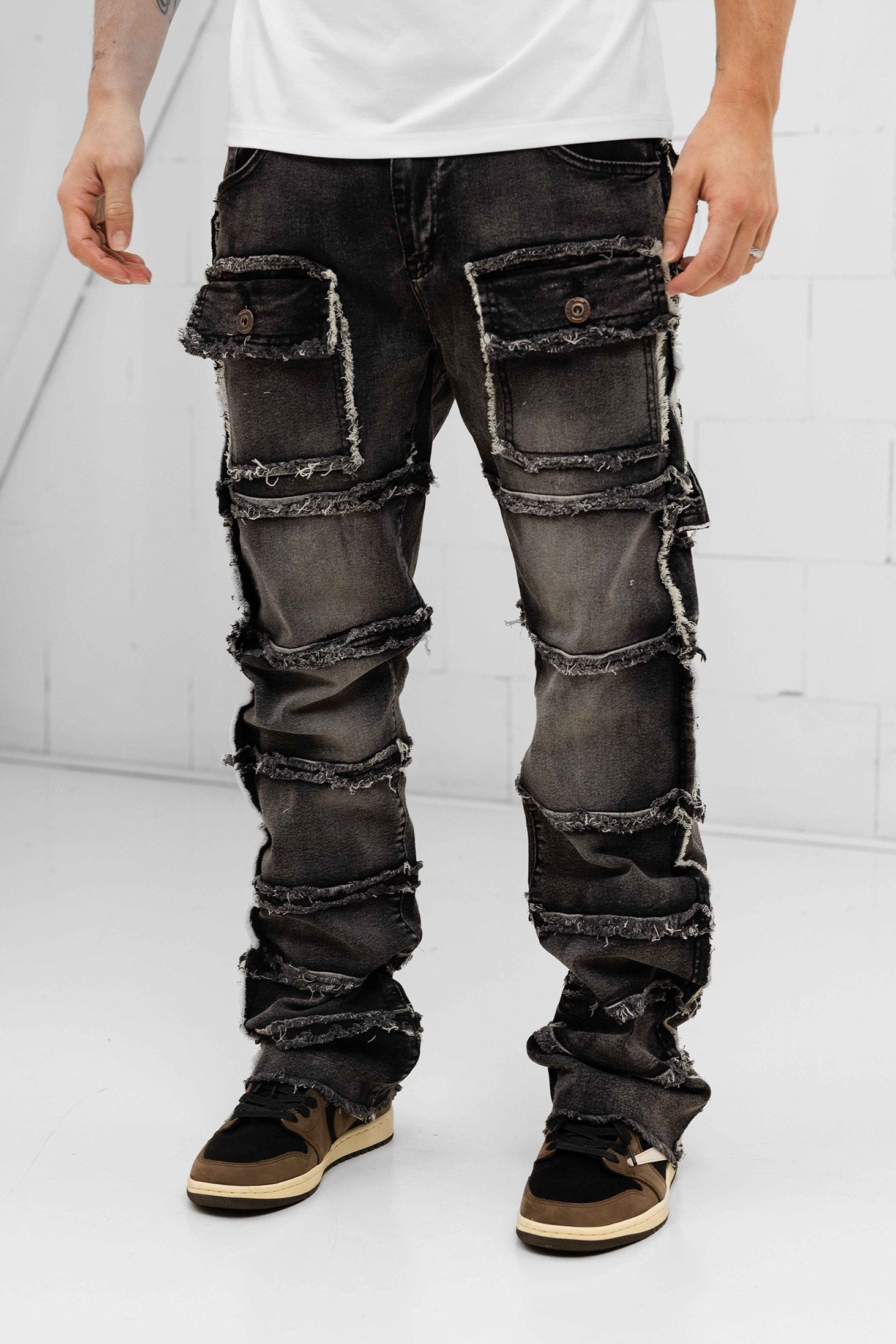 Imporio Raw Stacked Denim - Black