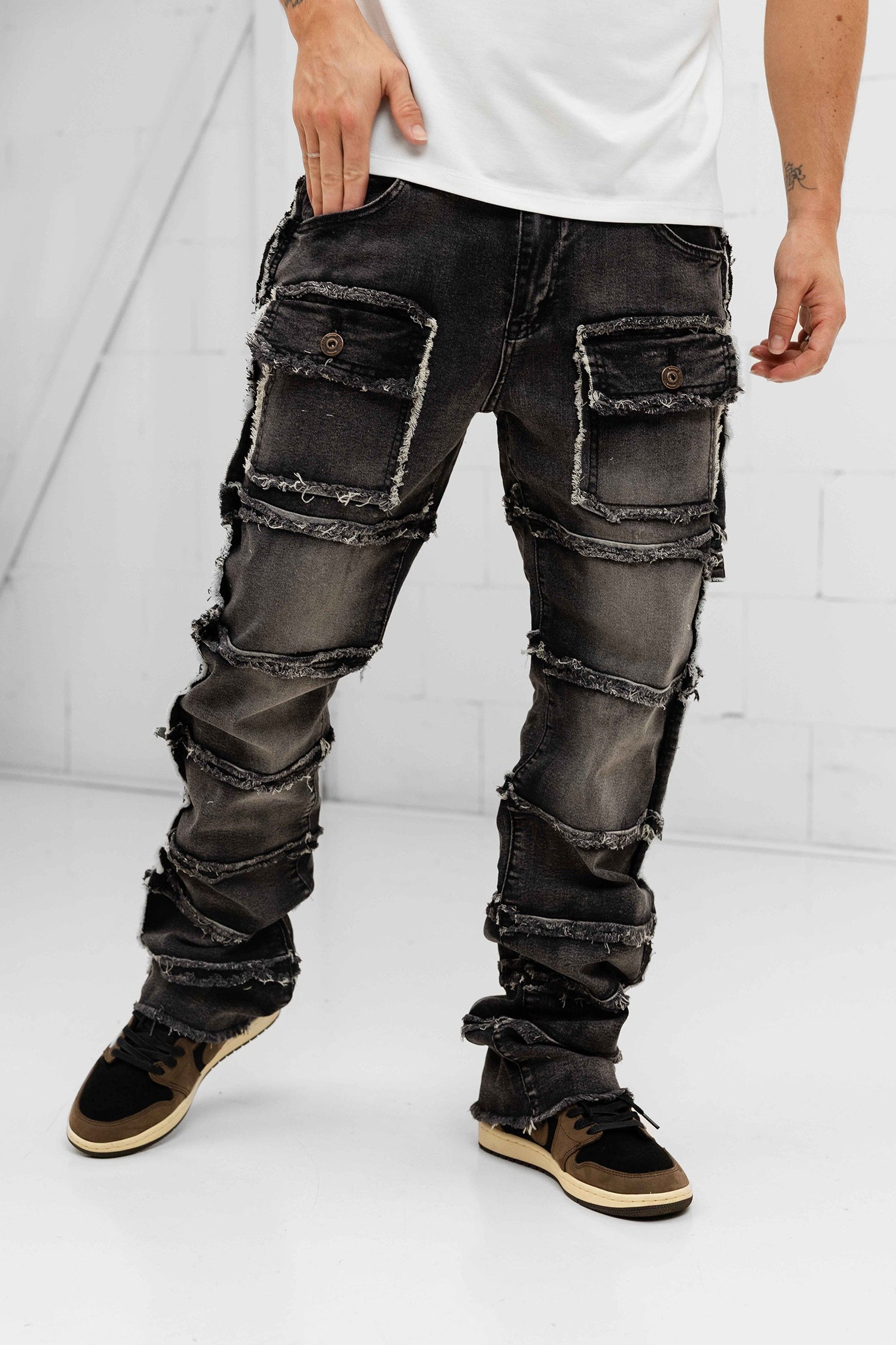 Imporio Raw Stacked Denim - Black