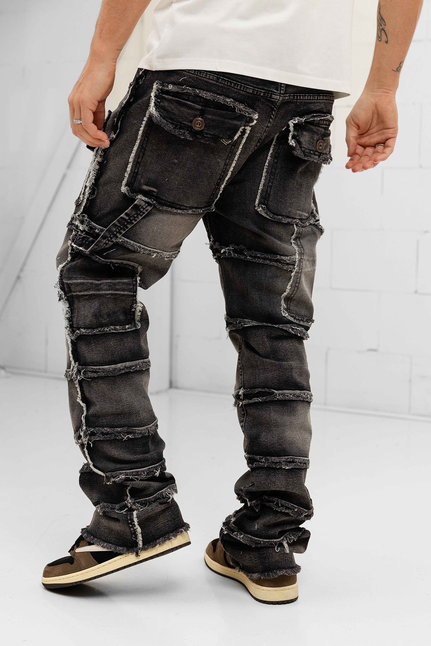 Imporio Raw Stacked Denim - Black