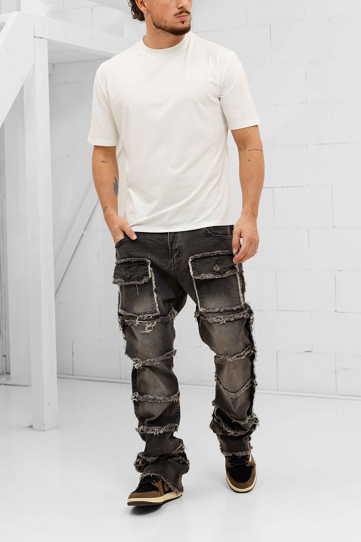 Imporio Raw Stacked Denim - Grey