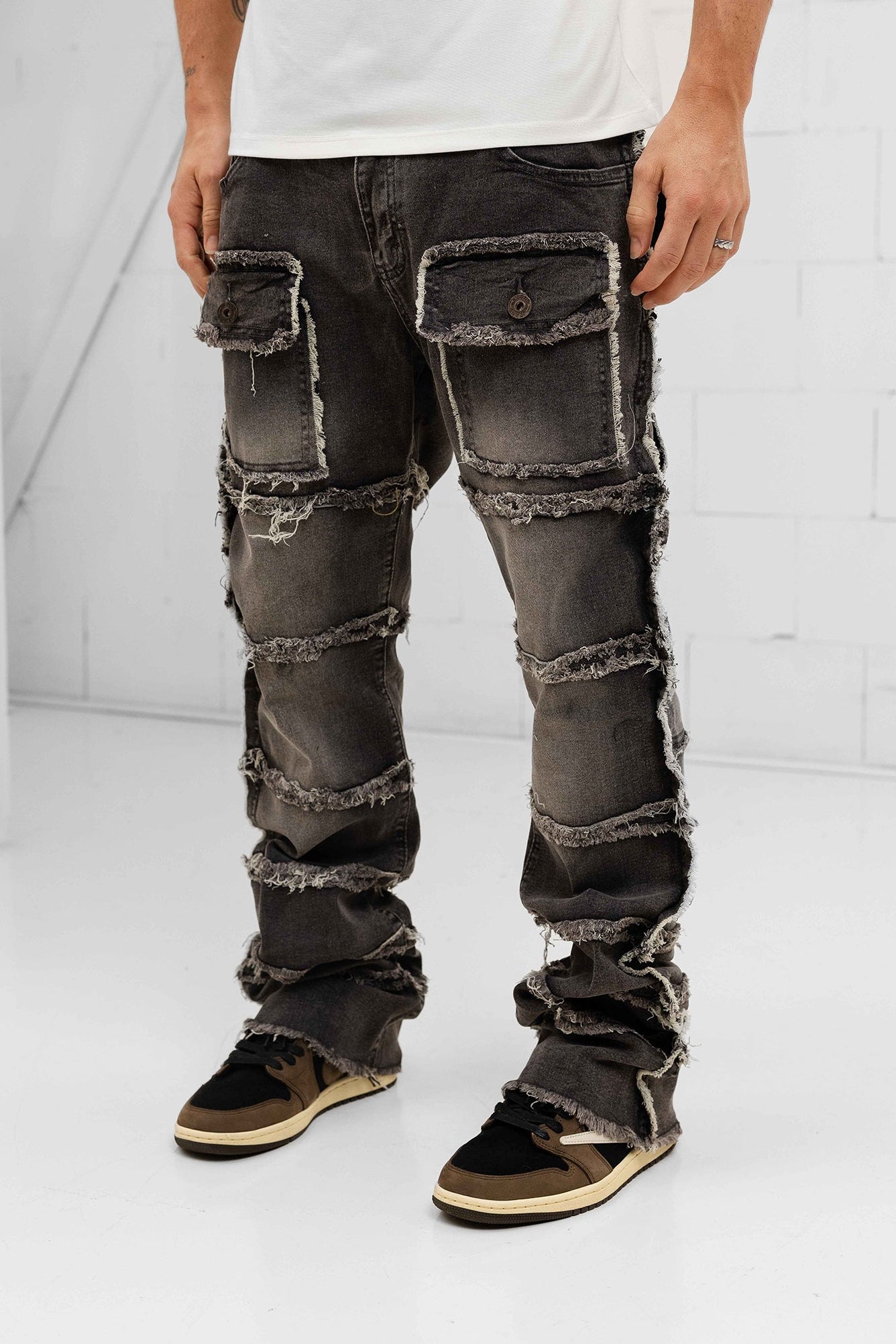 Imporio Raw Stacked Denim - Grey