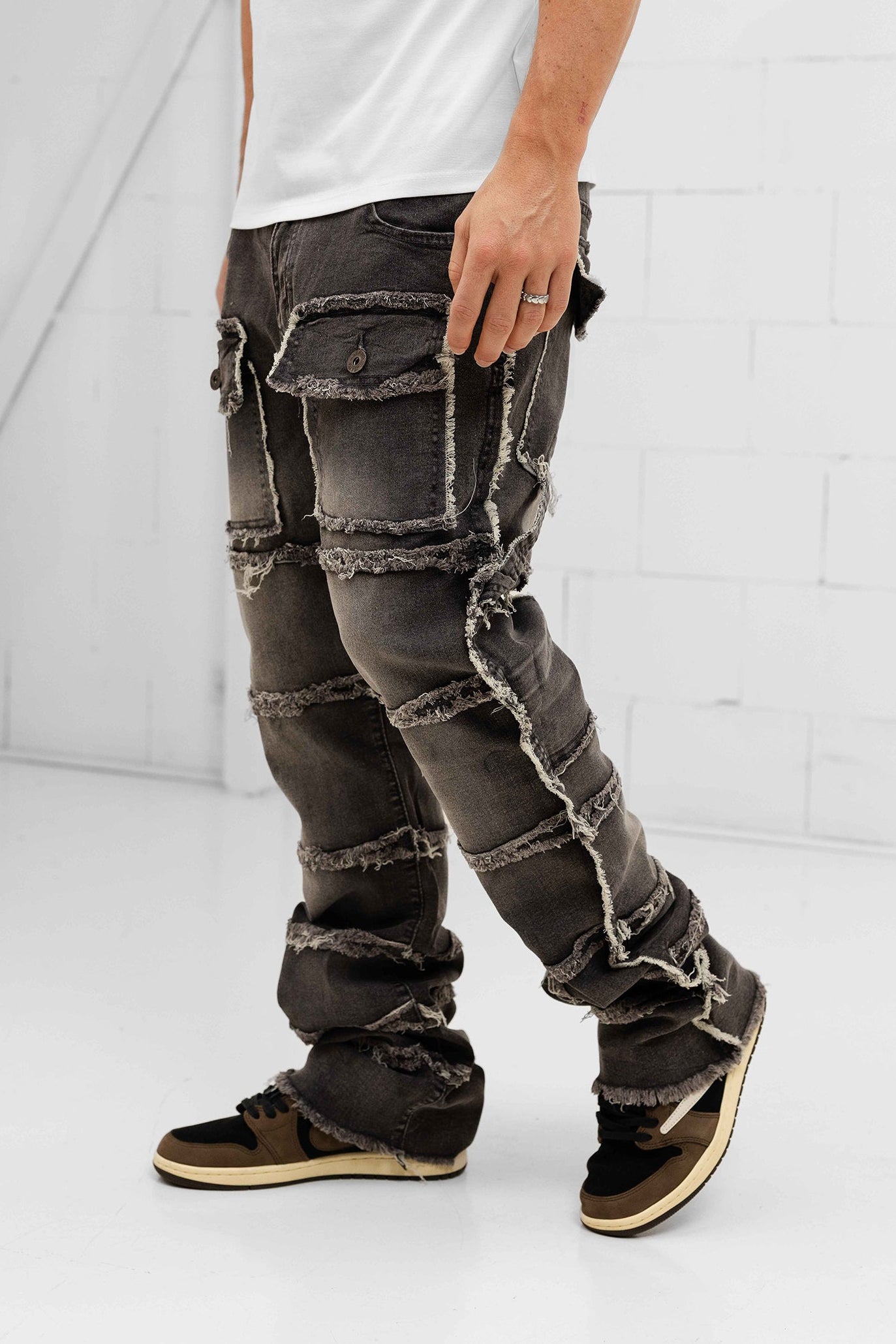 Imporio Raw Stacked Denim - Grey