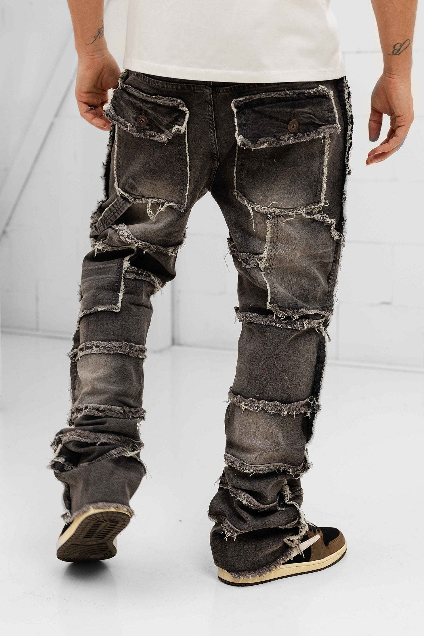 Imporio Raw Stacked Denim - Grey