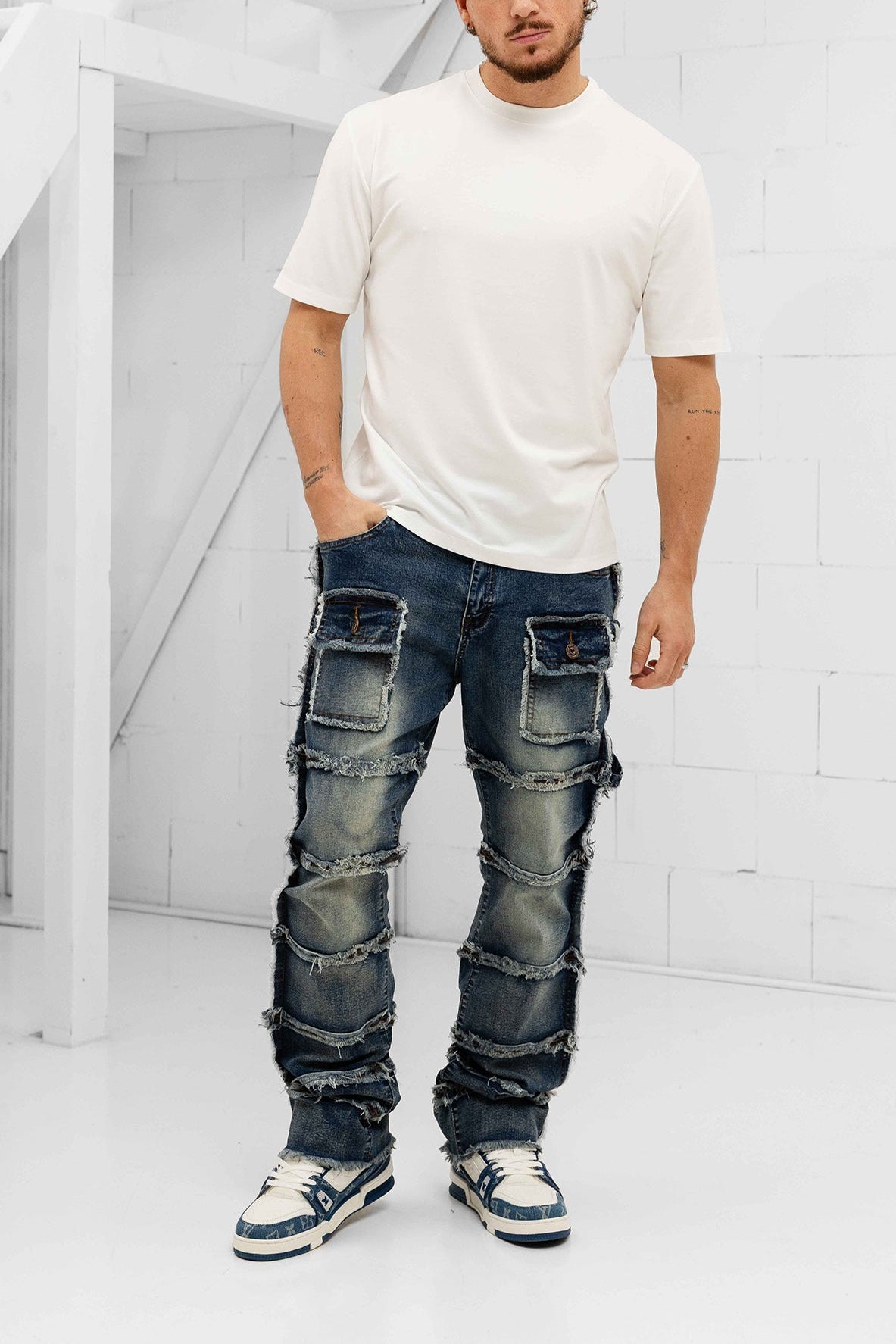 Imporio Raw Stacked Denim - Blue