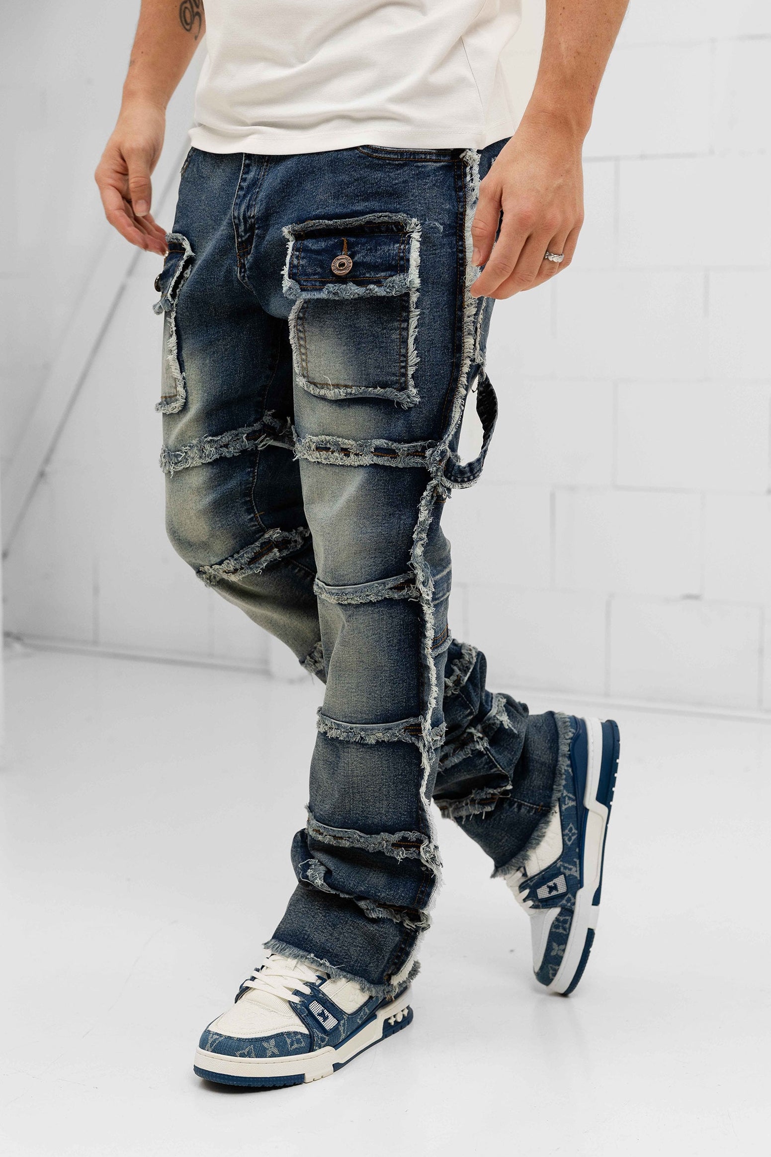 Imporio Raw Stacked Denim - Blue