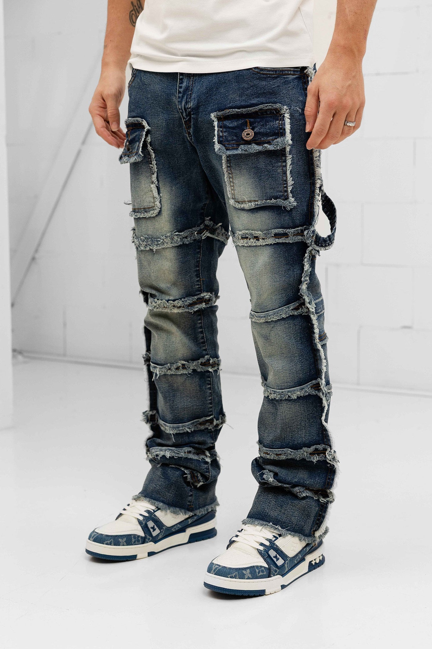 Imporio Raw Stacked Denim - Blue