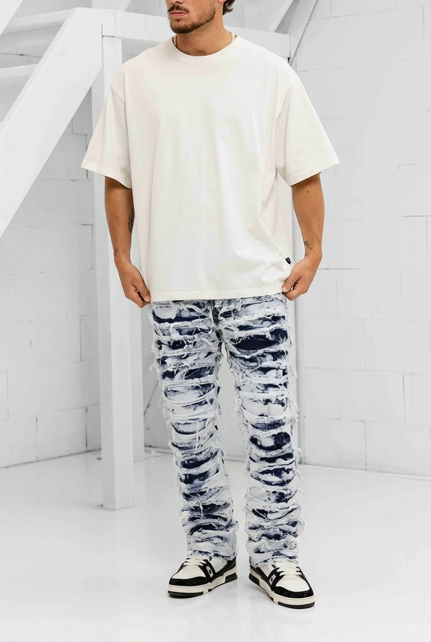 Rovina Stacked Denim - Blue / White