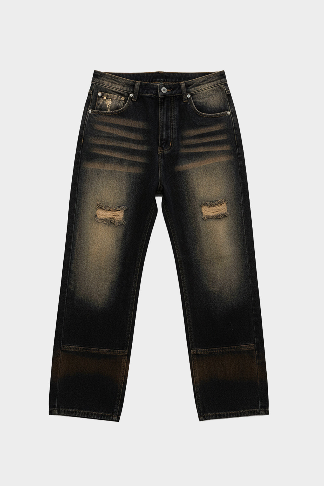 Patina Ripped Denim Jeans - Dark Blue