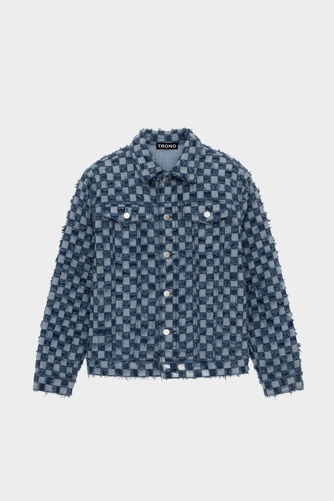 Plaid Denim Jacket - Blue