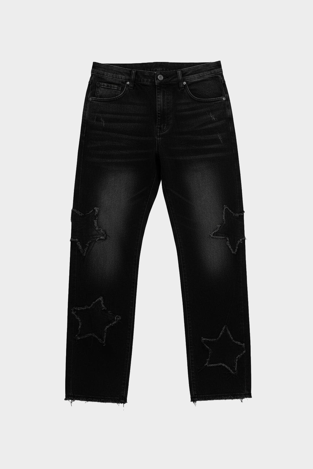 Orion Patched Star Denim Jeans - Black