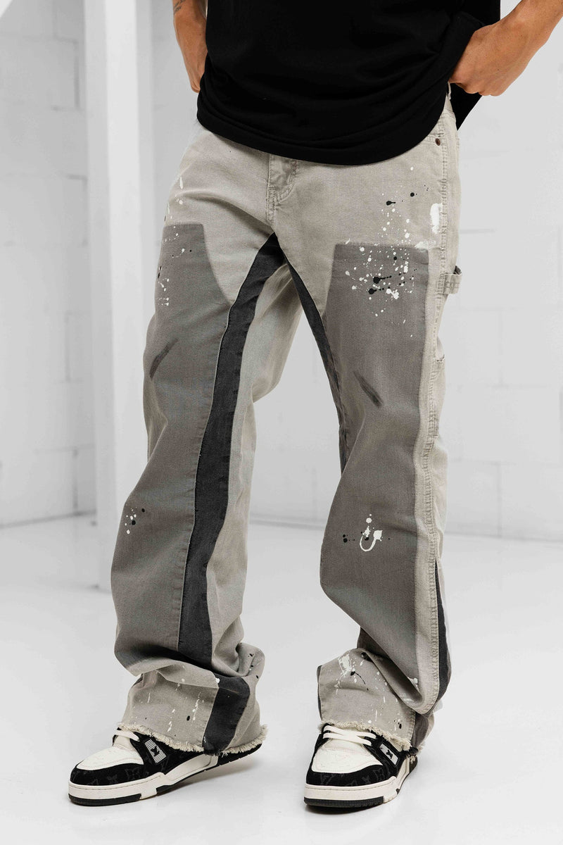 Paint Splatter Denim Jeans - Grey