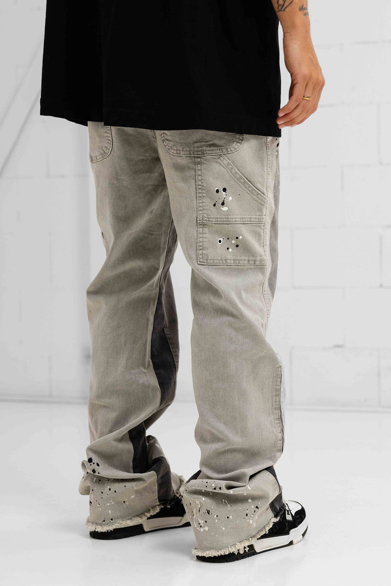 Paint Splatter Denim Jeans - Grey