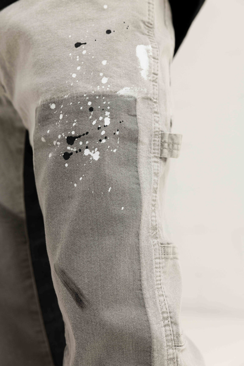Paint Splatter Denim Jeans - Grey