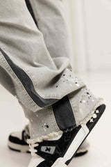 Paint Splatter Denim Jeans - Grey
