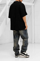 Fumo Baggy Distressed Jeans - Blue