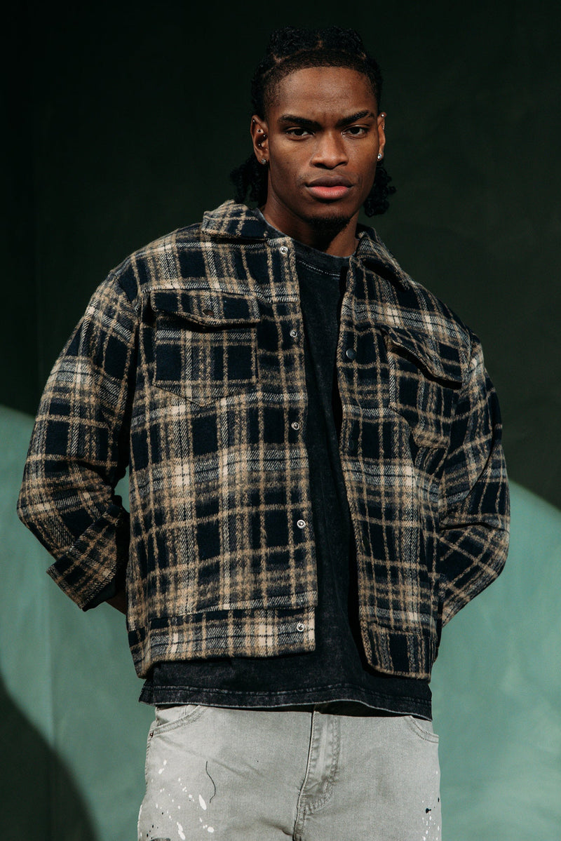 Duca Retro Checked Jacket - Black
