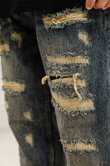 Fumo Baggy Distressed Jeans - Blue