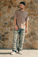 Fumo Baggy Distressed Jeans - Blue
