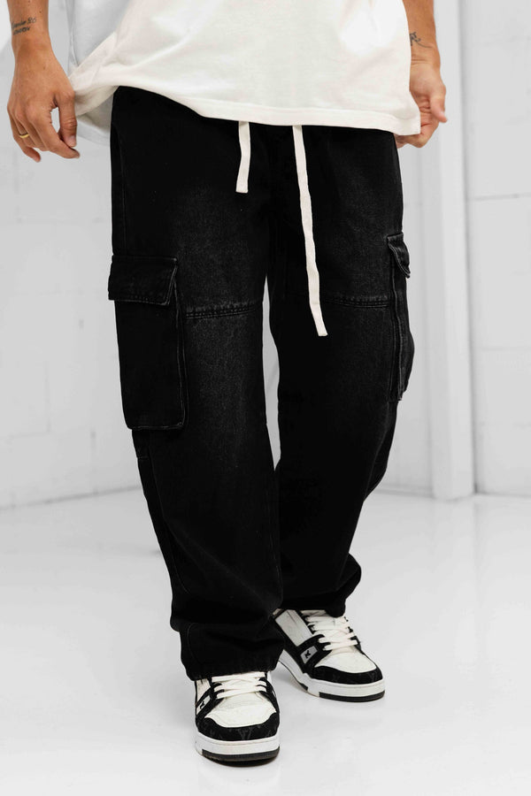 Straight Washed Jeans - Black