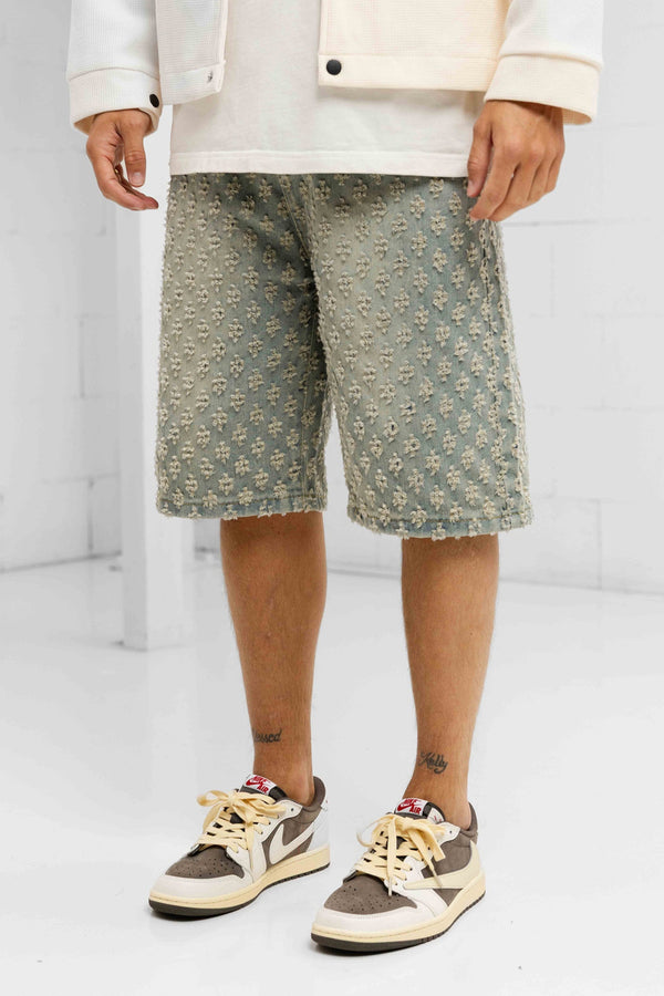 Stellato Distressed Denim Jorts - Blue