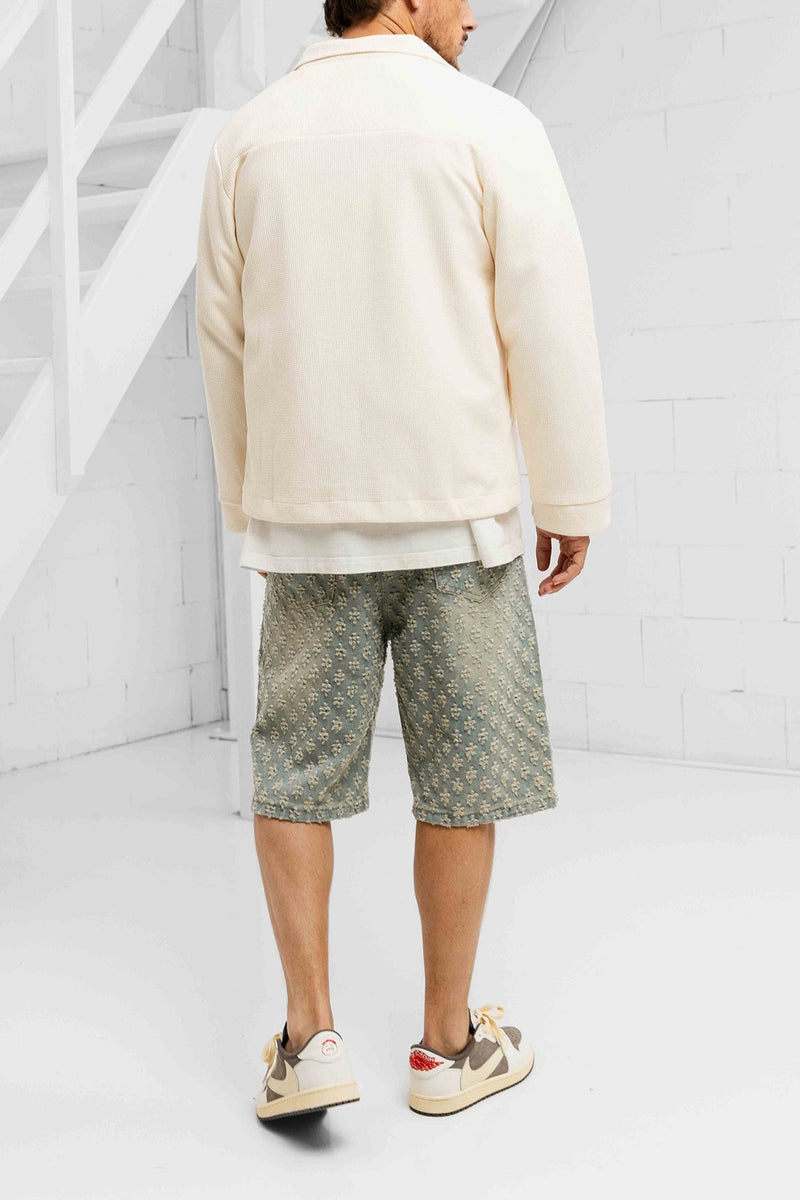Stellato Distressed Denim Jorts - Blue