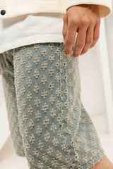 Stellato Distressed Denim Jorts - Blue
