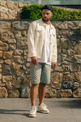 Stellato Distressed Denim Jorts - Blue