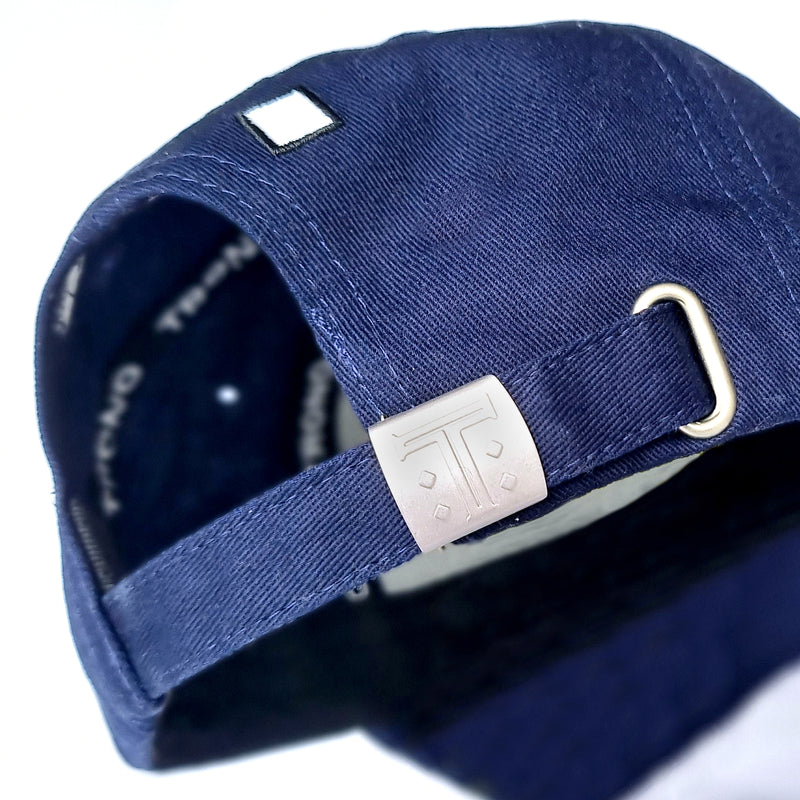 Navy Blue Distressed Cap with Signature T Logo