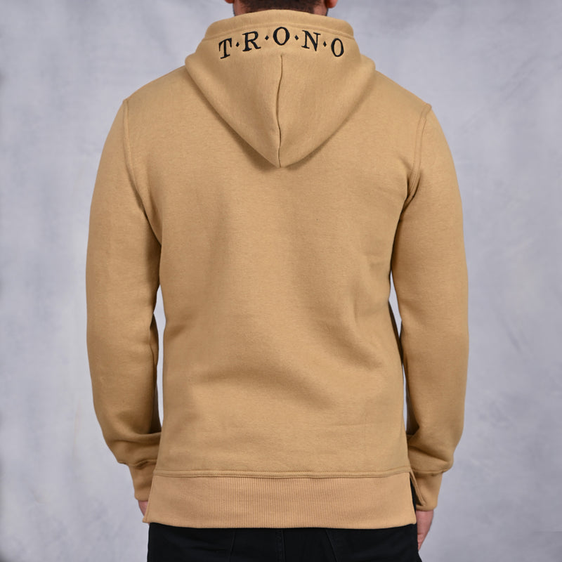 Mustard Hoodie with Diamond Embroidered Sleeves