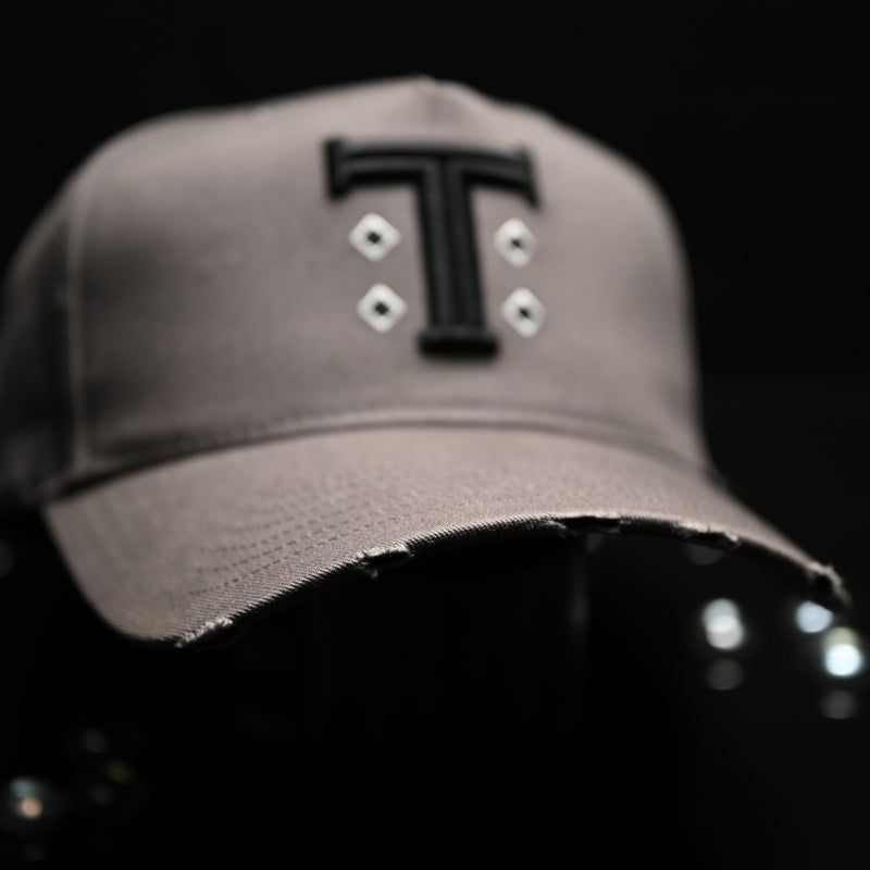 Slate Distressed Cap with Signature T Logo