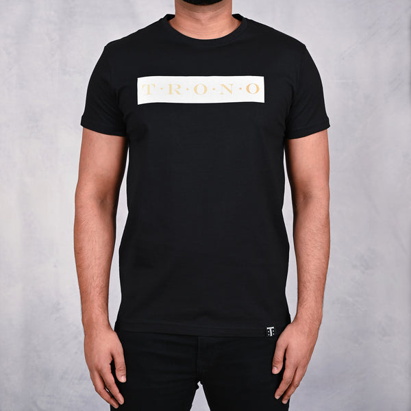 Zwart luxe T-shirt met Box-logo