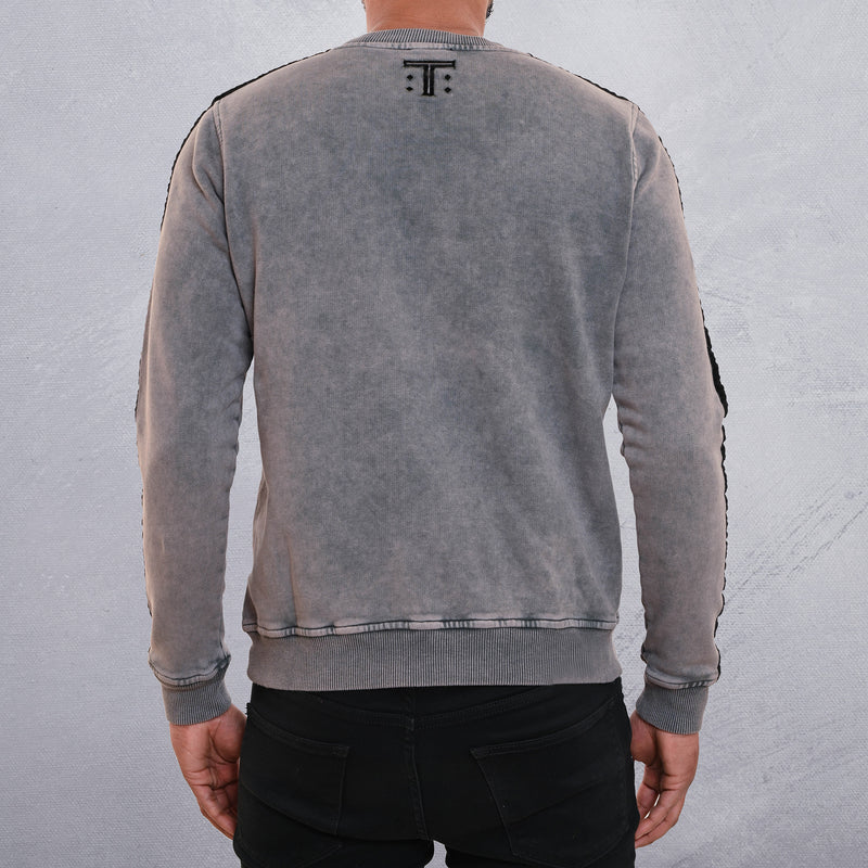 Distressed zuur wassweatshirt